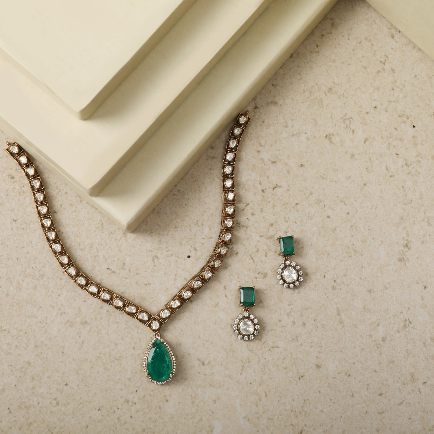 Necklaces Modern Moissanite Silver Necklace Set