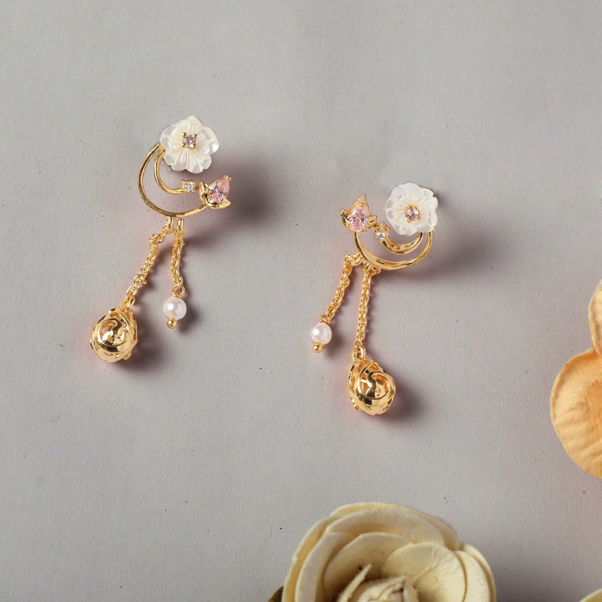 Earrings Blossom Veil Delicate Dangles Silver Drop Earrings