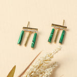 Earrings Malachite Simple Silver Drop Earrings