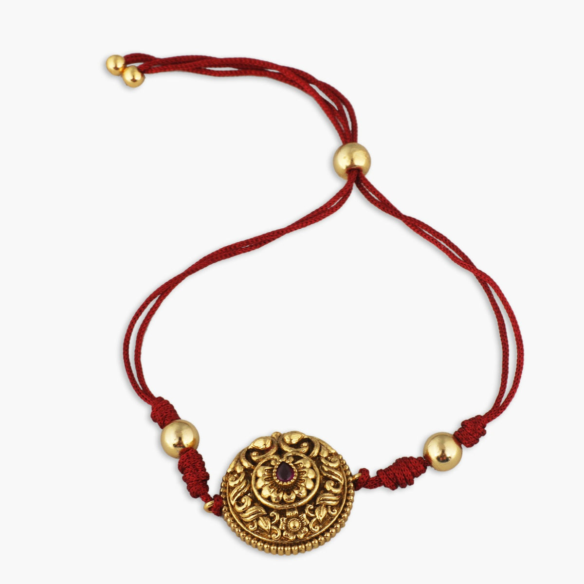 Anuka Antique Silver Rakhi 