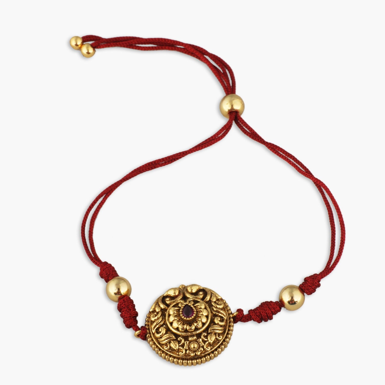 Anuka Antique Silver Rakhi 