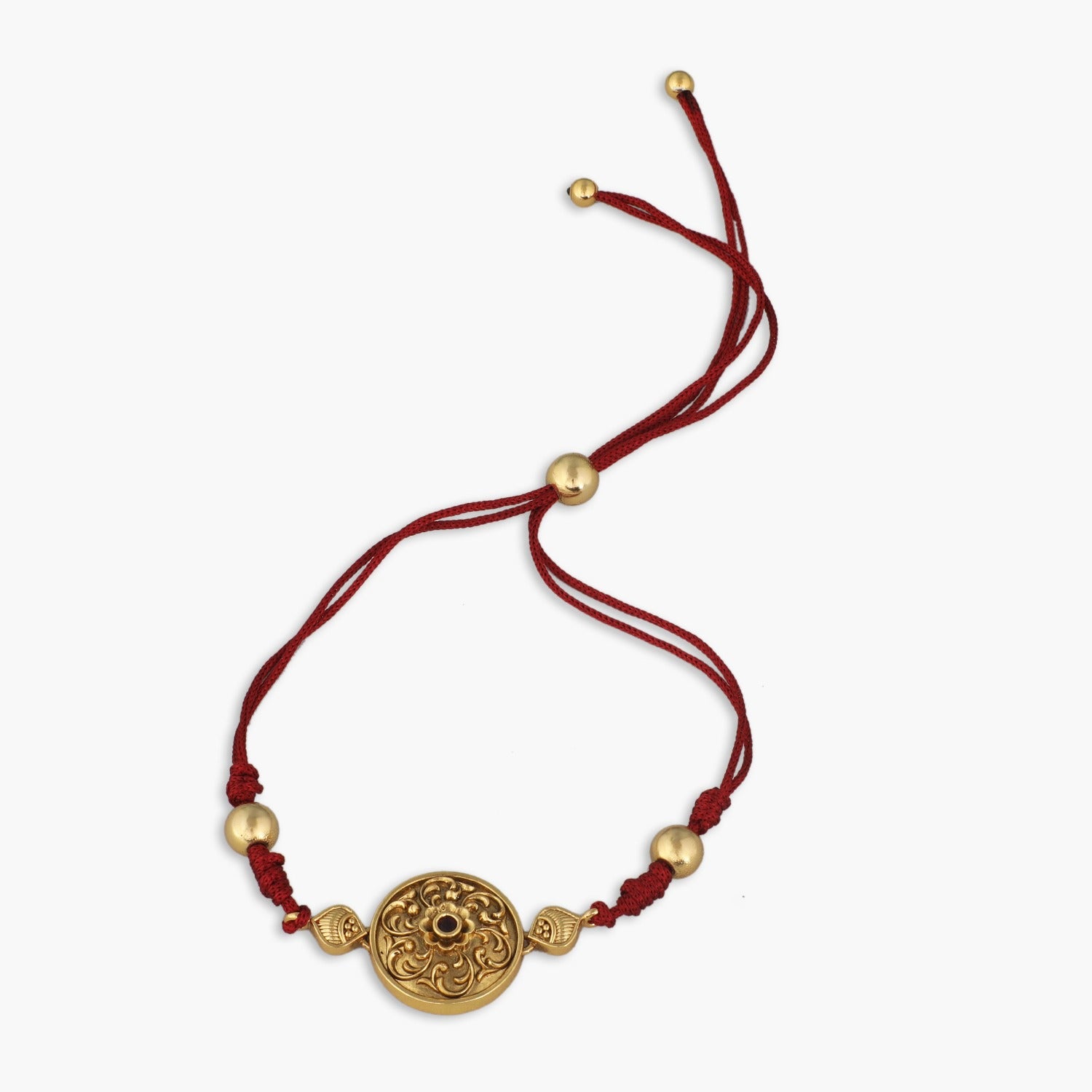 Floral Swirl Silver Rakhi