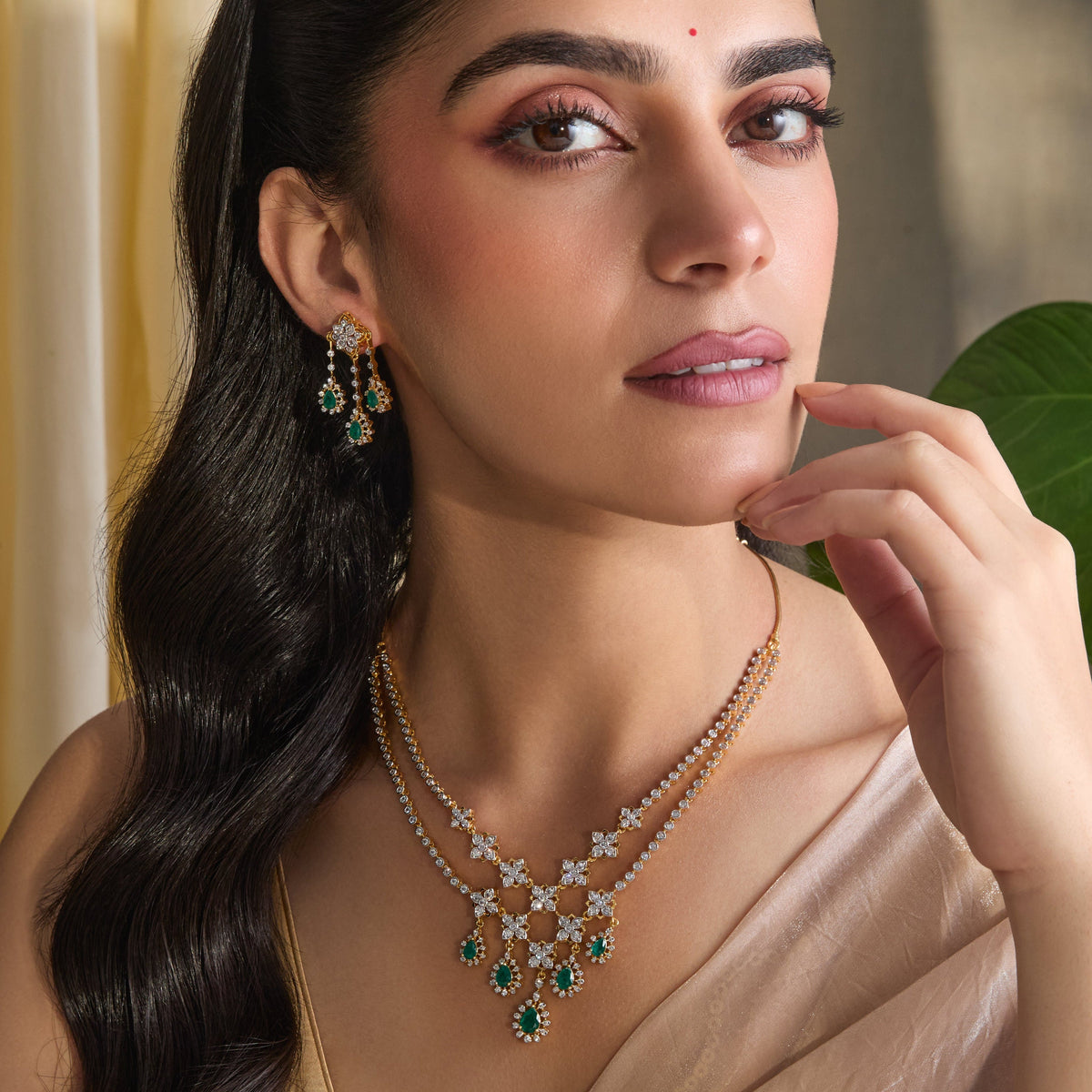 Tara CZ Silver Necklace Set