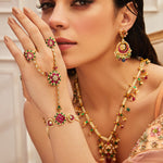 Earrings Elegant Jadau Blossom Silver Chandbali Earrings