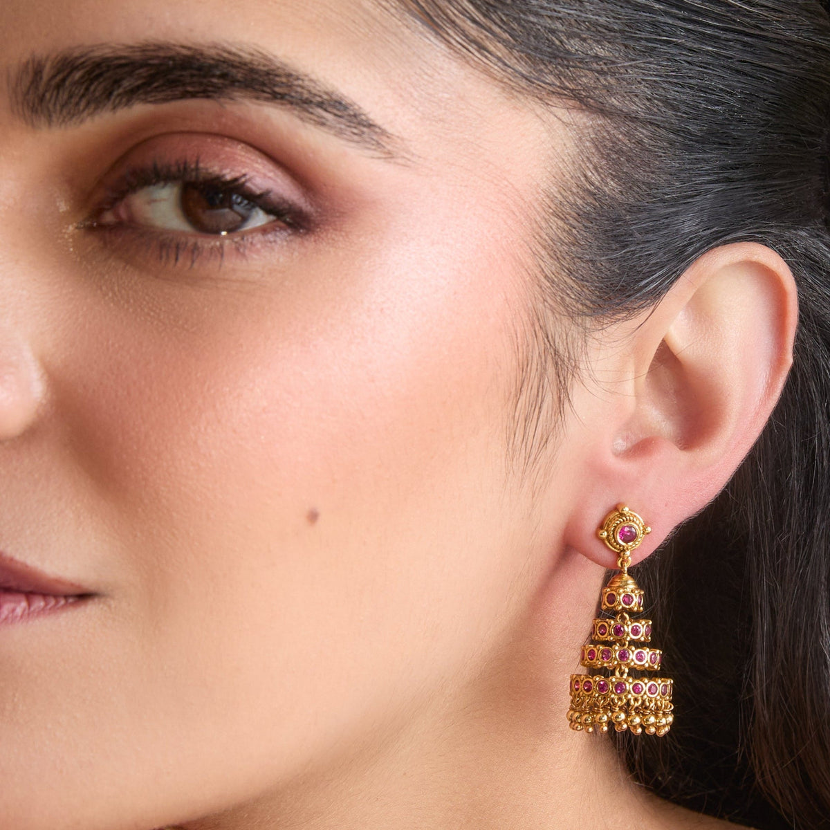 Earrings Chandrika Antique Silver Jhumka Earrings