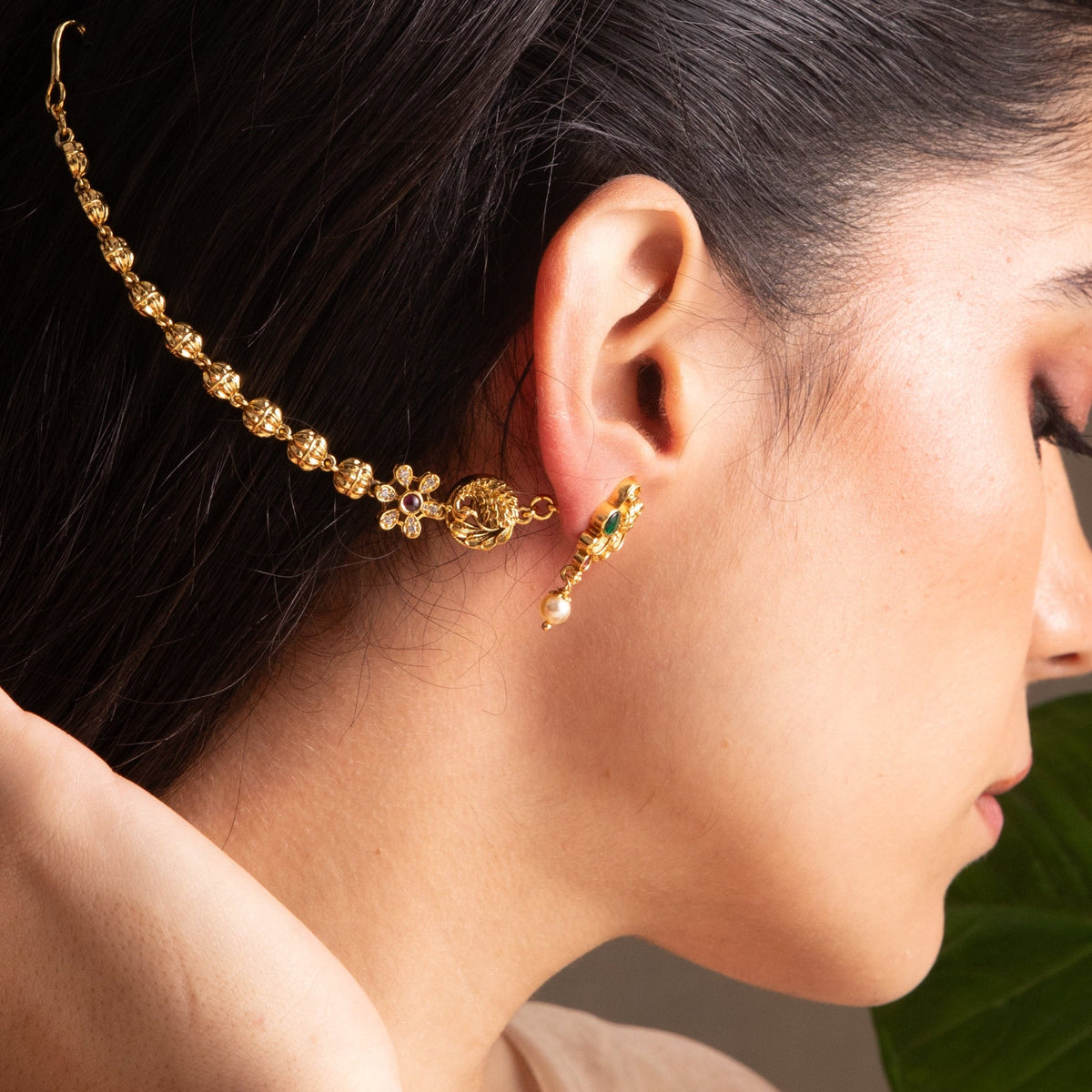 Mayuri Antique Silver Ear Chain