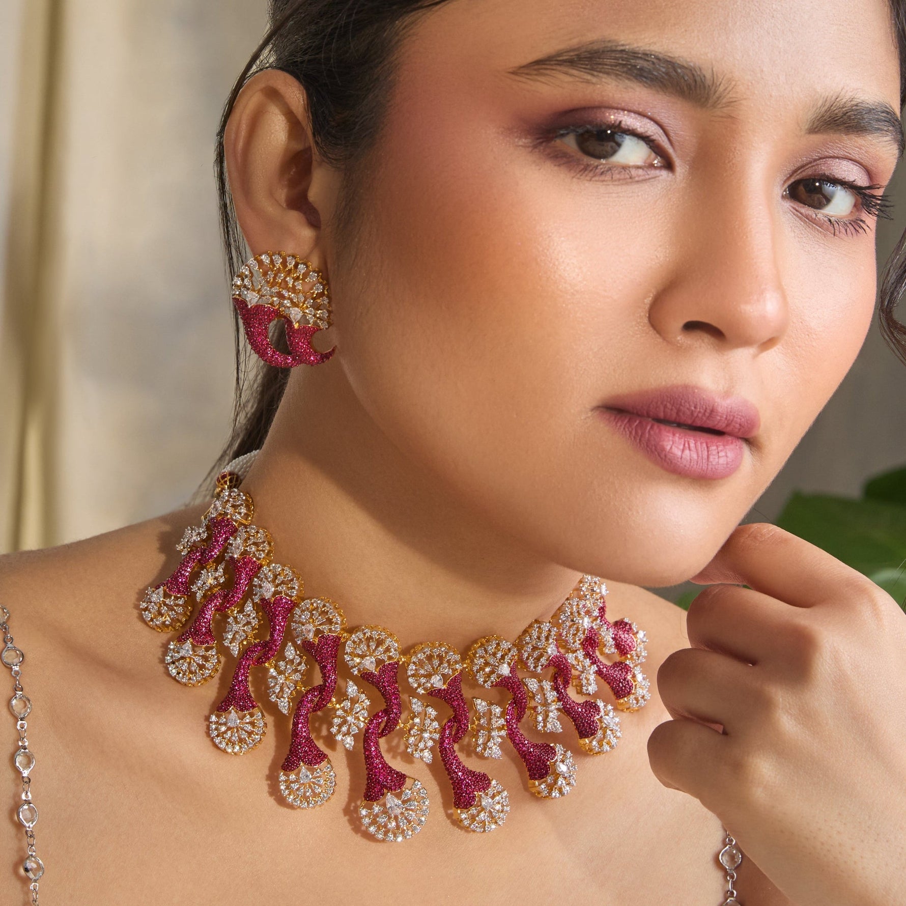 Choker Naia CZ Silver Choker Set