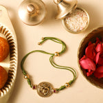 Peacock Antique Silver Rakhi
