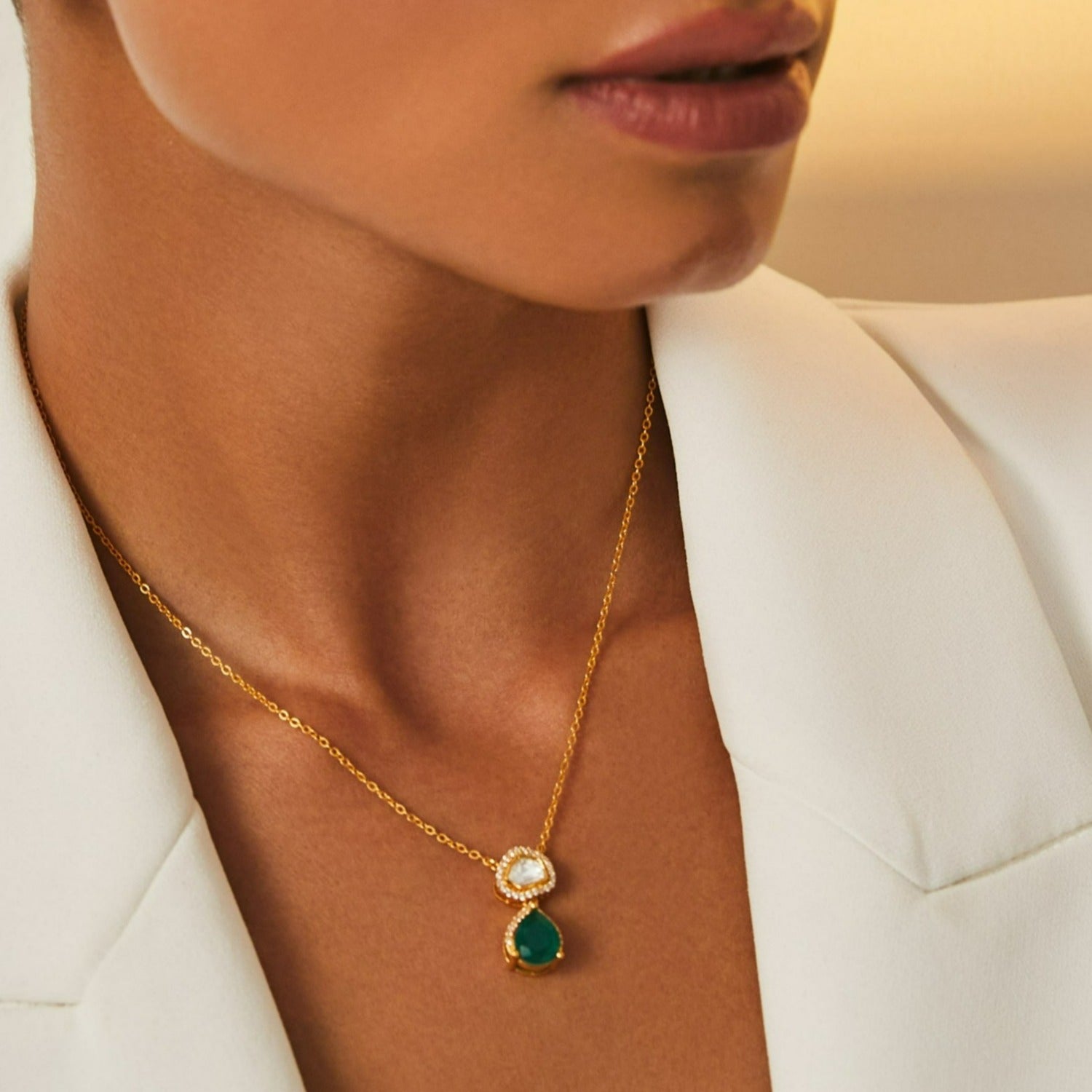 Pendants Mystic Elegance Moissanite Silver Pendant Necklace