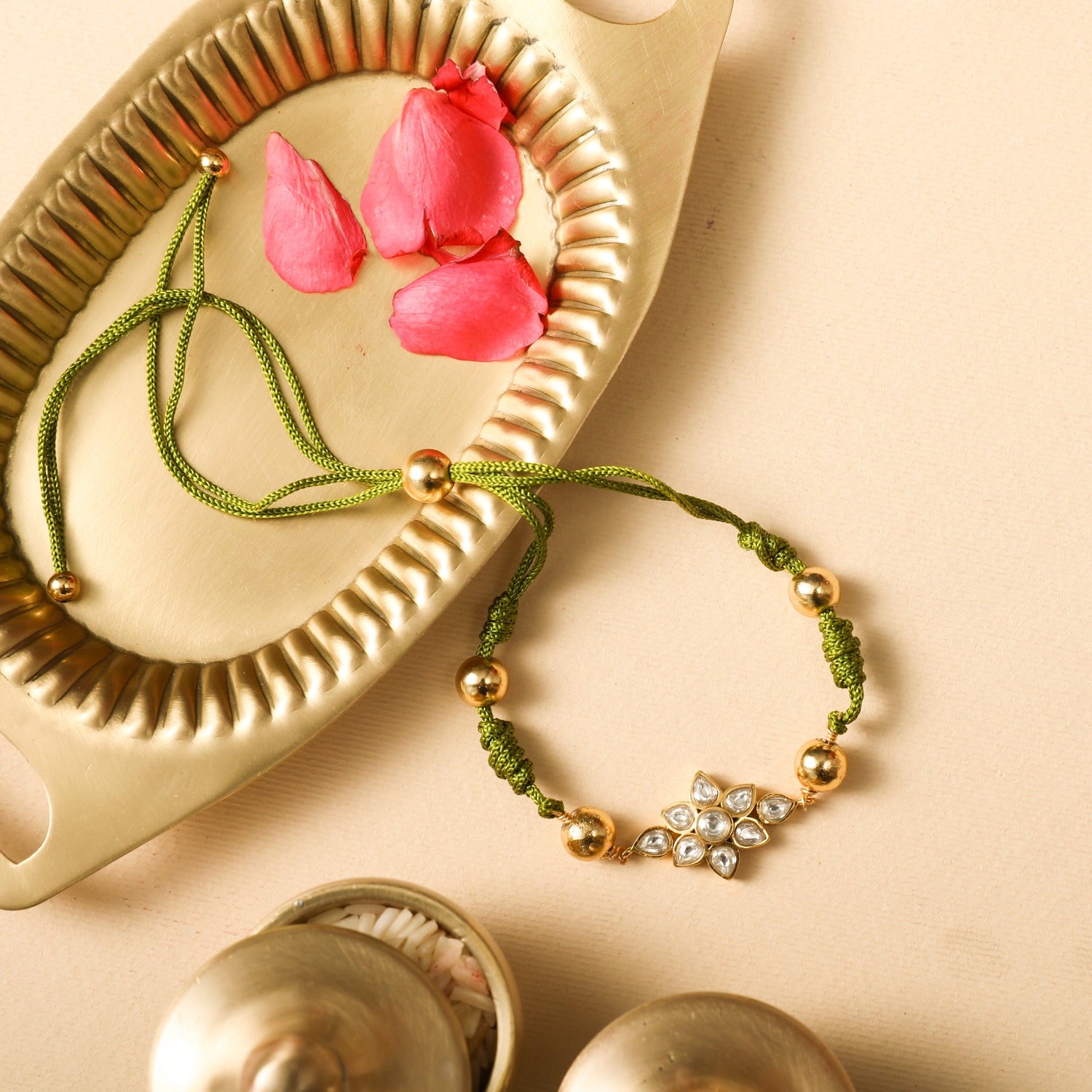 Petunia Antique Silver Rakhi 