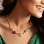 Necklaces Moroccan Blue Simple Silver Necklace