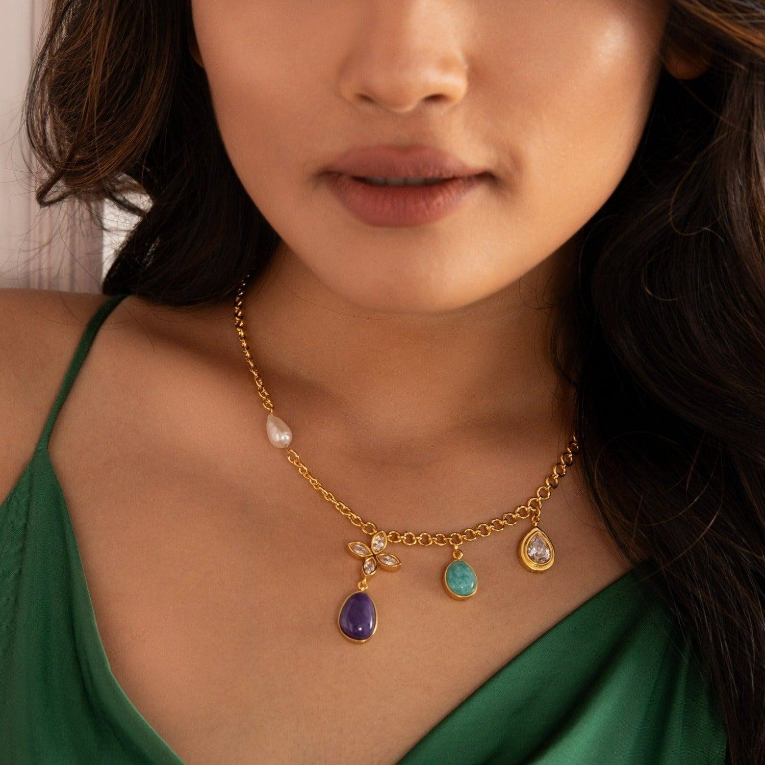 Necklaces Moroccan Blue Everyday Silver Necklace
