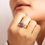 Finger Ring Moroccan Blue Classic Silver Ring