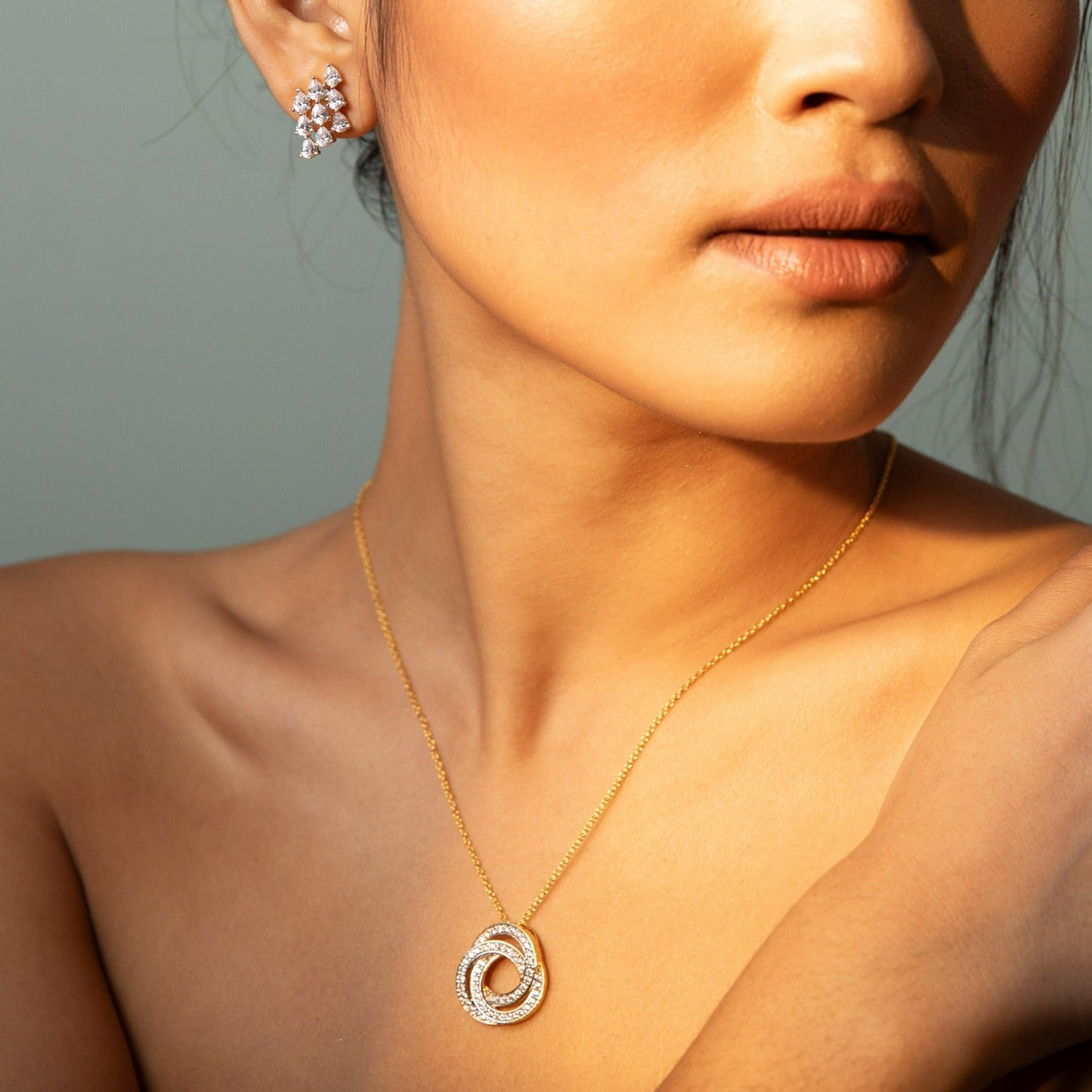 Necklaces Love Knot CZ Silver Pendant Necklace