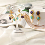 Earrings Moroccan Blue Floral Silver Earrings