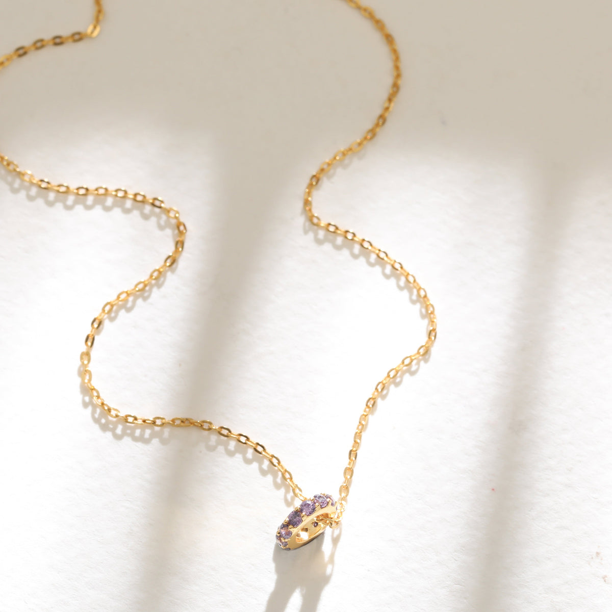 Circle of Love Amethyst Silver Charm