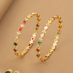 Bangles Shimmering Elegance Navaratna Silver Bangles