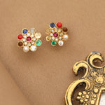 Earrings Varnika Navaratna Silver Stud Earrings