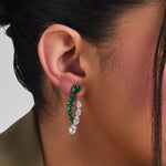 Earrings Emeraude Glistening Silver Jacket Earrings