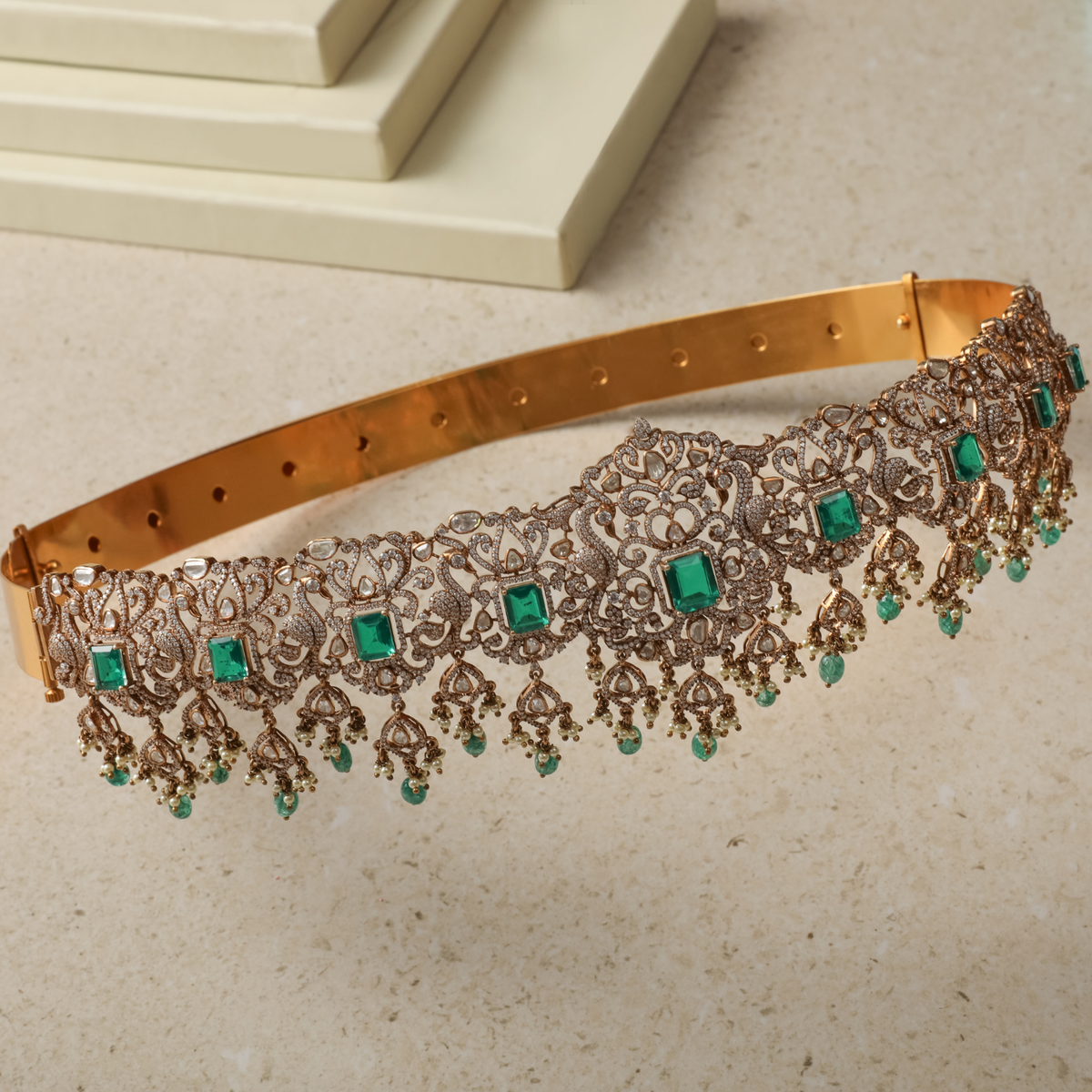 Rasika Moissanite Silver Waist Band