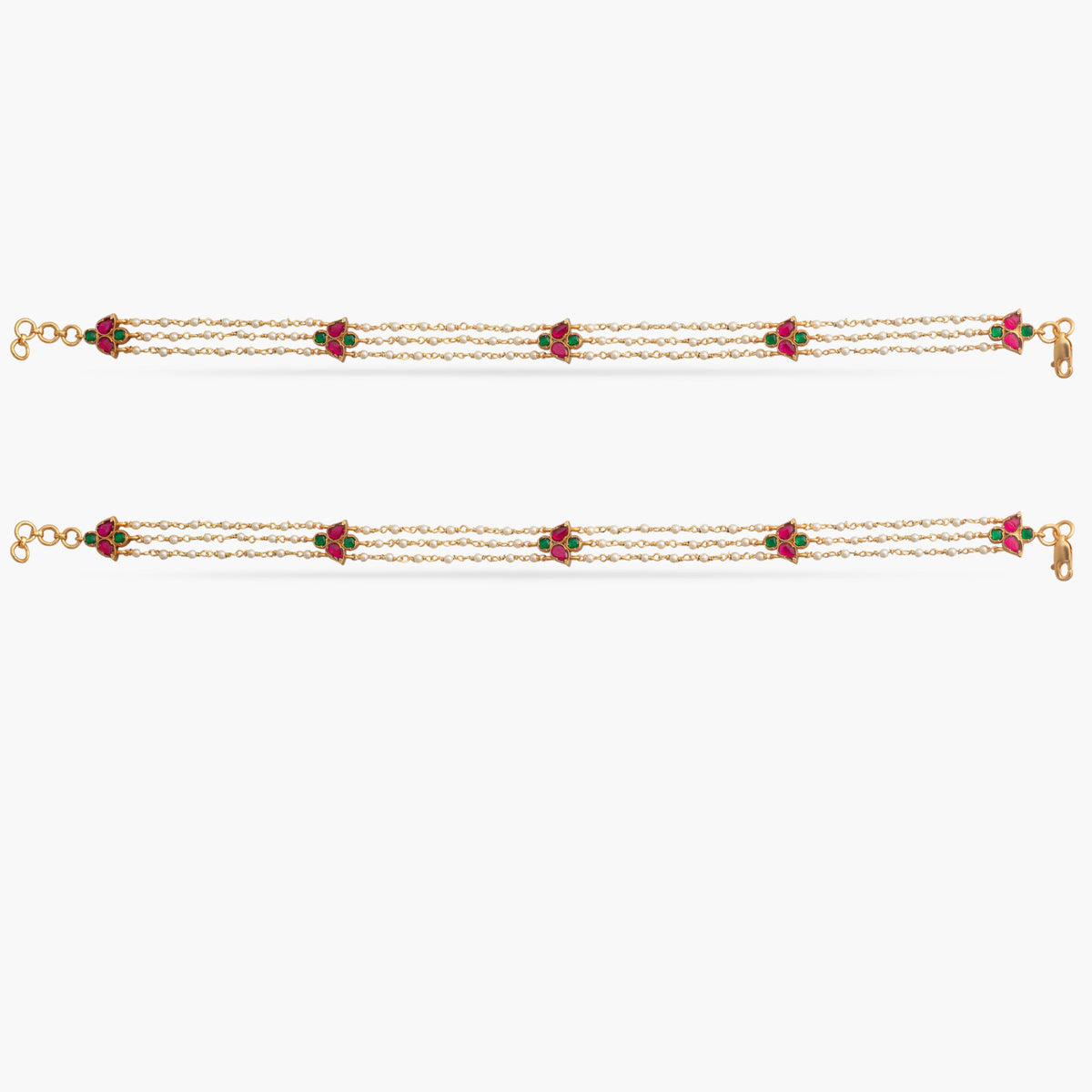 Taruni Jadau Silver Anklets