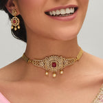Necklaces Square Floral Classic CZ Interchangeable Silver Choker Set