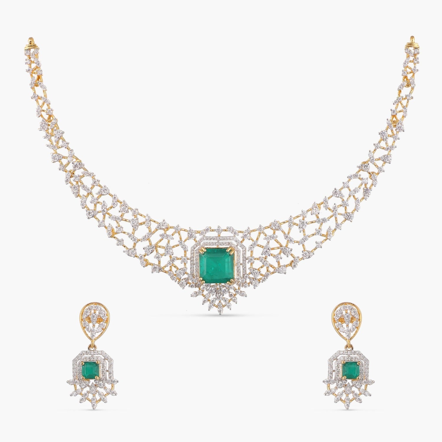 Necklaces Olivia CZ Silver Necklace Set