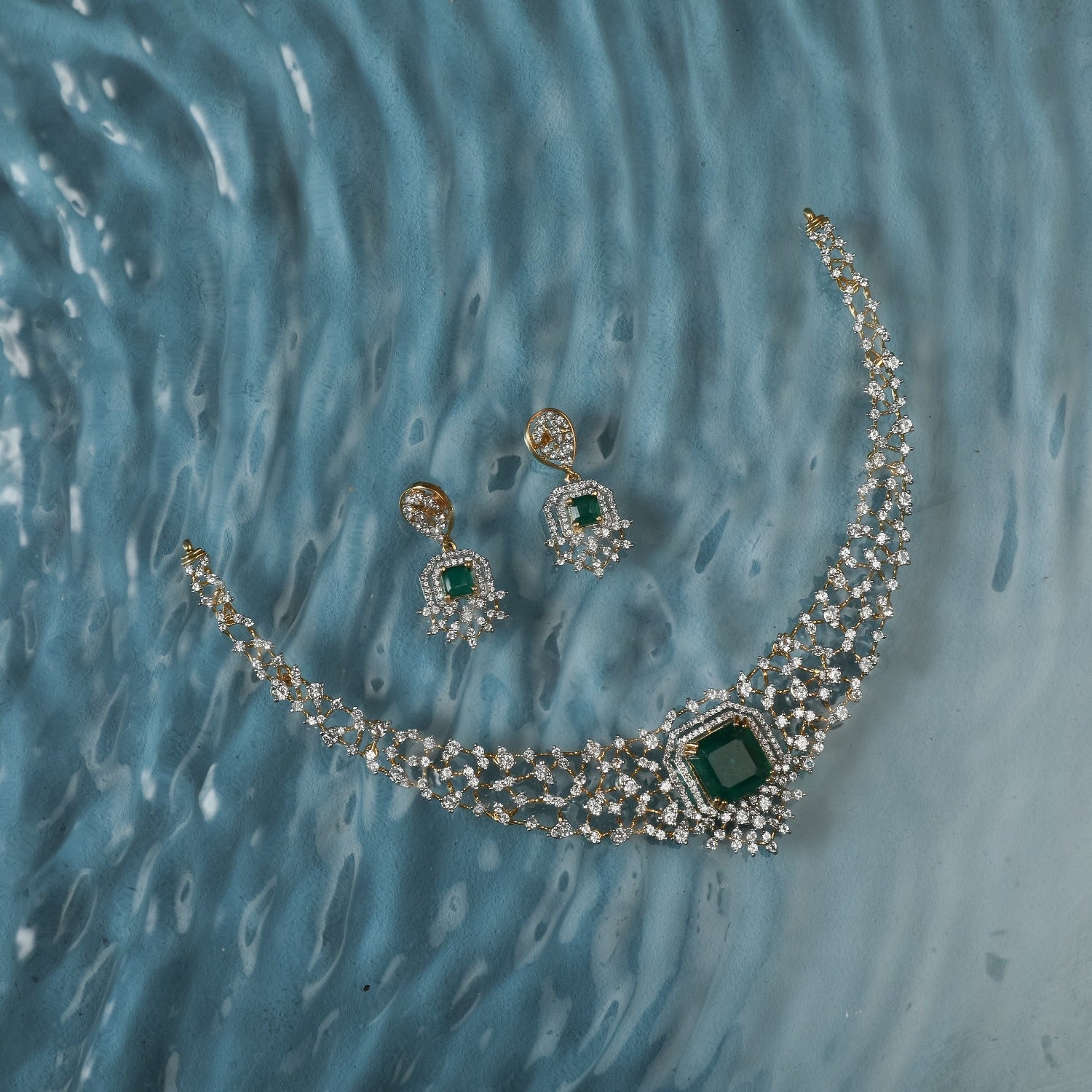 Necklaces Olivia CZ Silver Necklace Set
