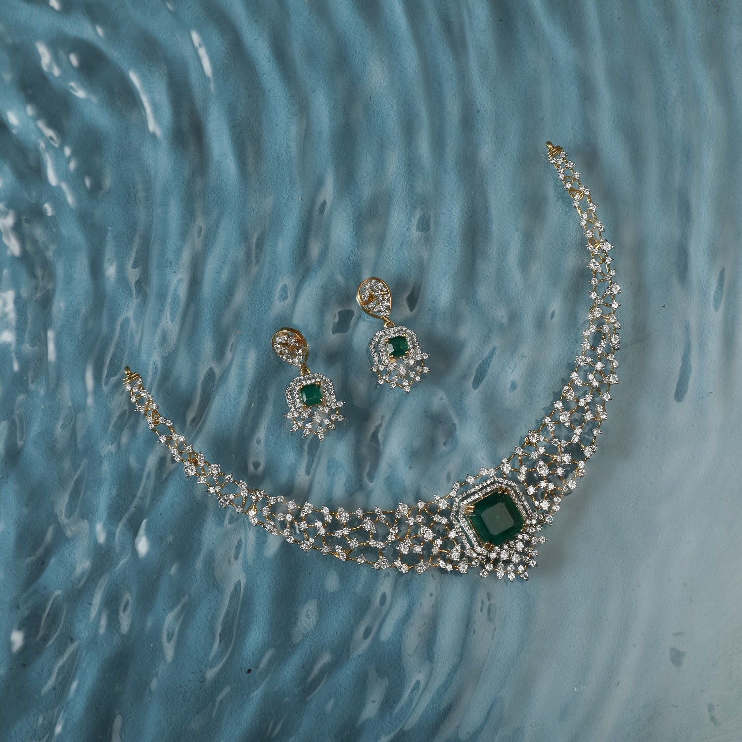 Olivia CZ Silver Necklace Set