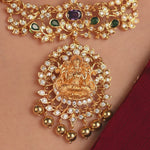 Hartalika Lakshmi CZ Silver Necklace