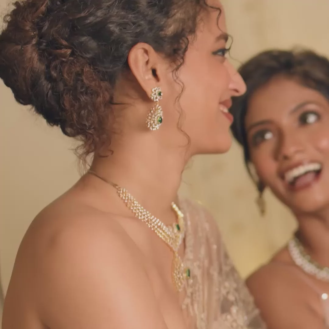 Avery CZ Silver Necklace Set