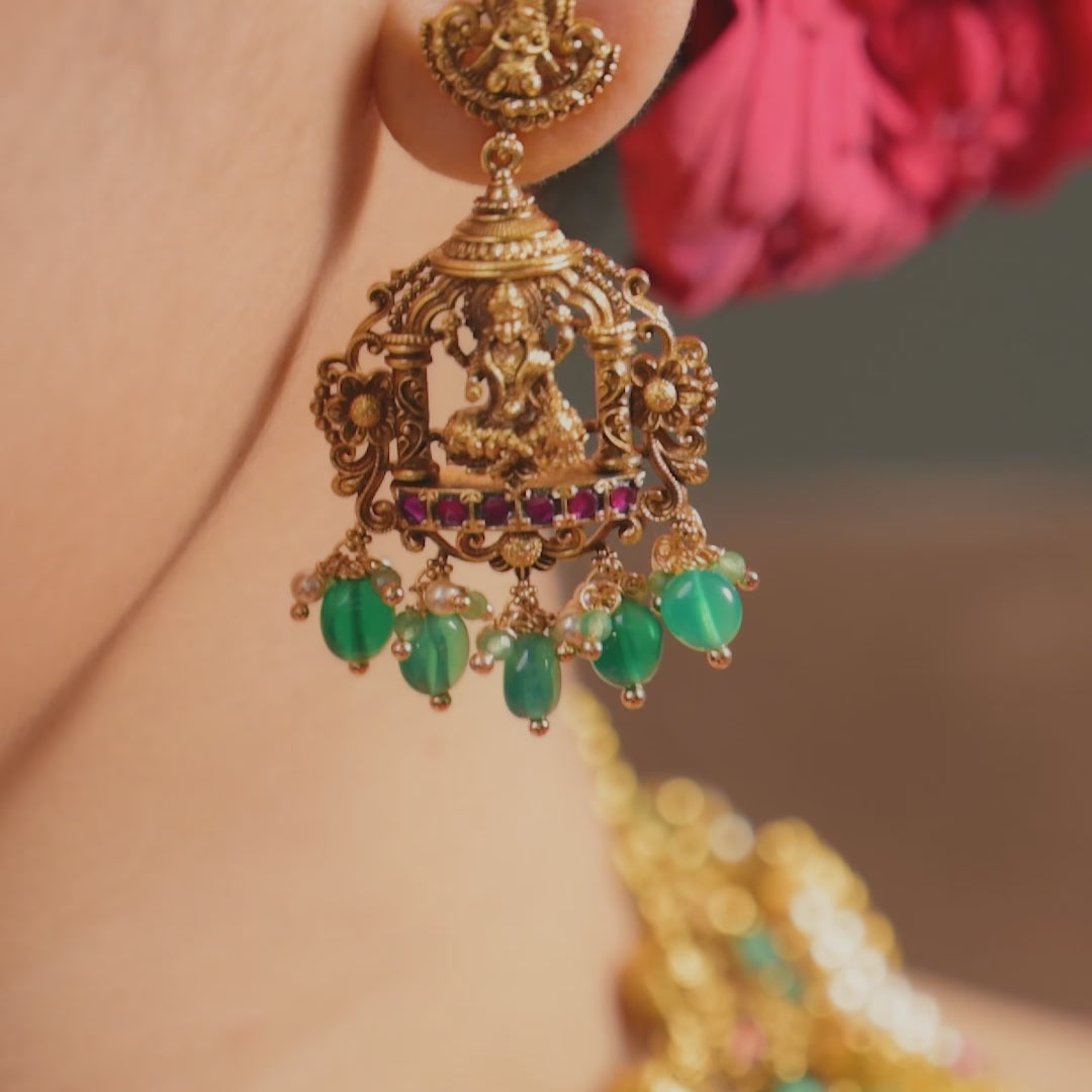 Vaidehi Antique Silver Bridal Necklace Set