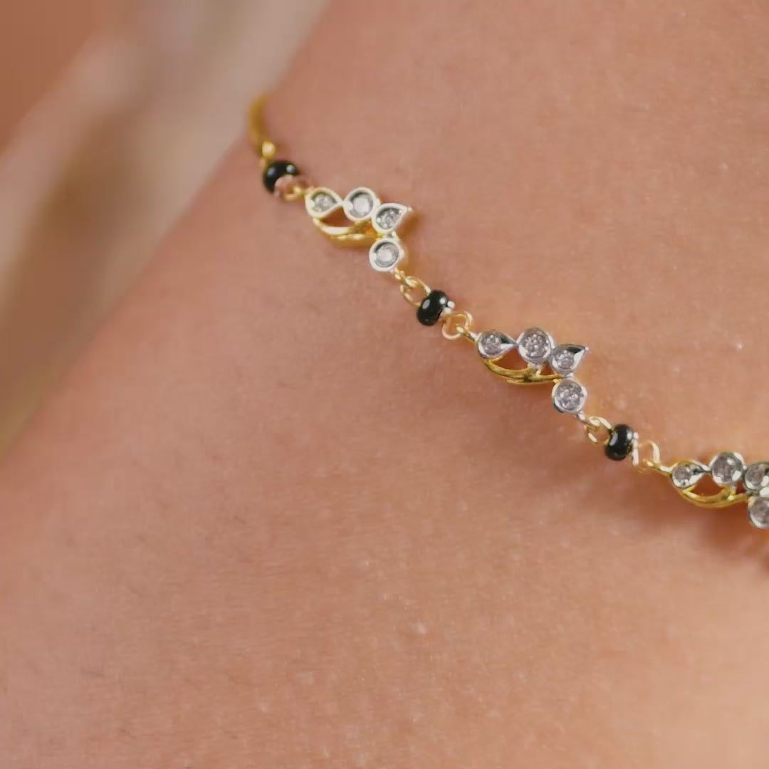 Zara CZ Silver Mangalsutra Bracelet
