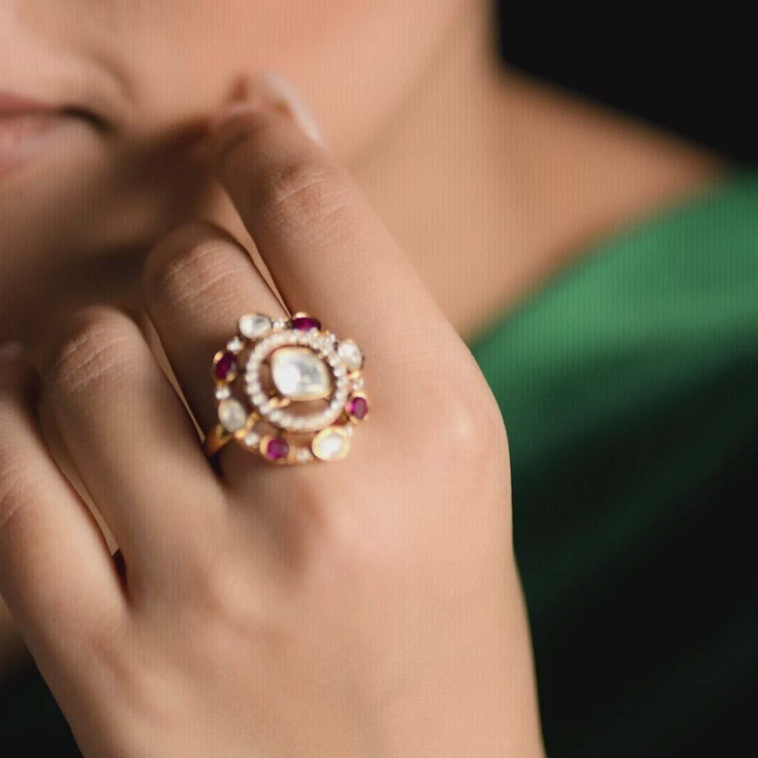 Arwa Moissanite Silver Ring