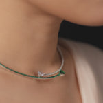 Emeraude Ravishing Silver Cuff Necklace