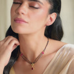 Radiant Crimson CZ Silver Mangalsutra
