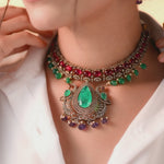 Vamika Moissanite Silver Necklace Set