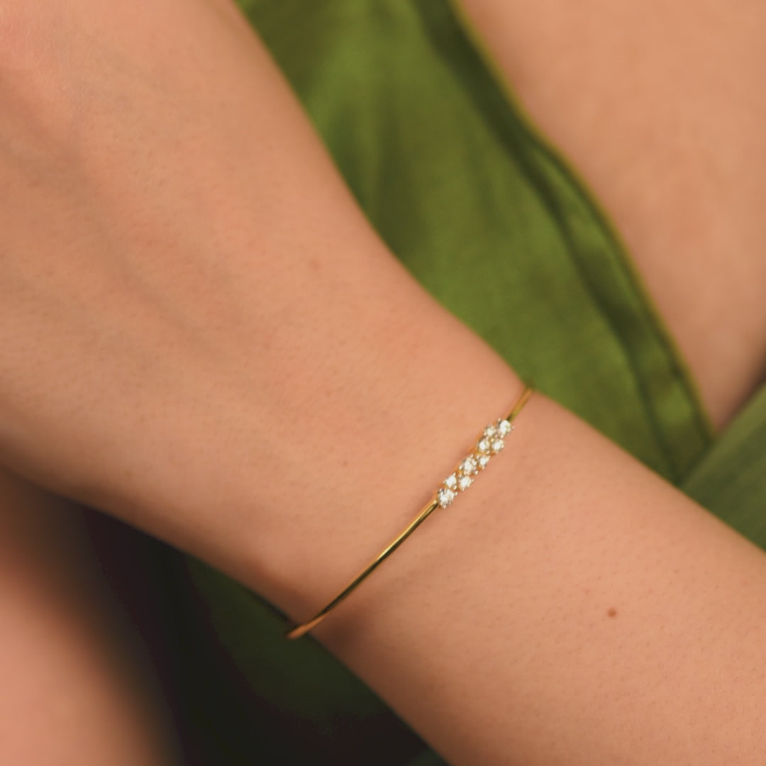 Ananya CZ Silver Cuff Bracelet