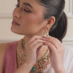Amravati Moissanite Silver Necklace Set
