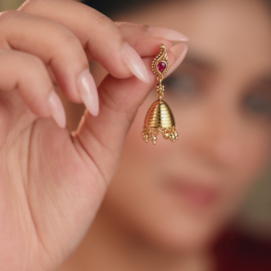 Diya Antique Silver Jhumka Earrings