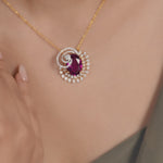 Ruby Rose CZ Silver Pendant Set