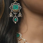 Chandrika Moissanite Layered Silver Necklace Set
