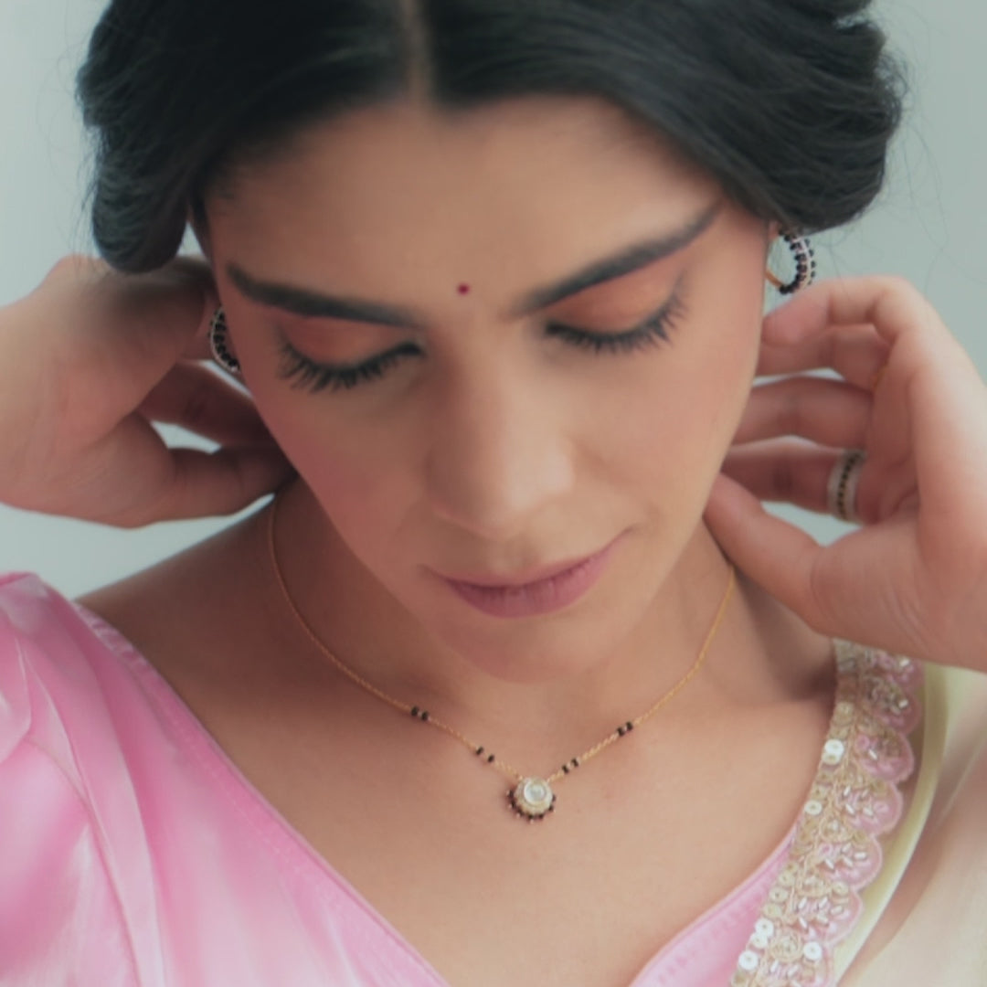 Elegant CZ Moissanite Silver Mangalsutra Necklace