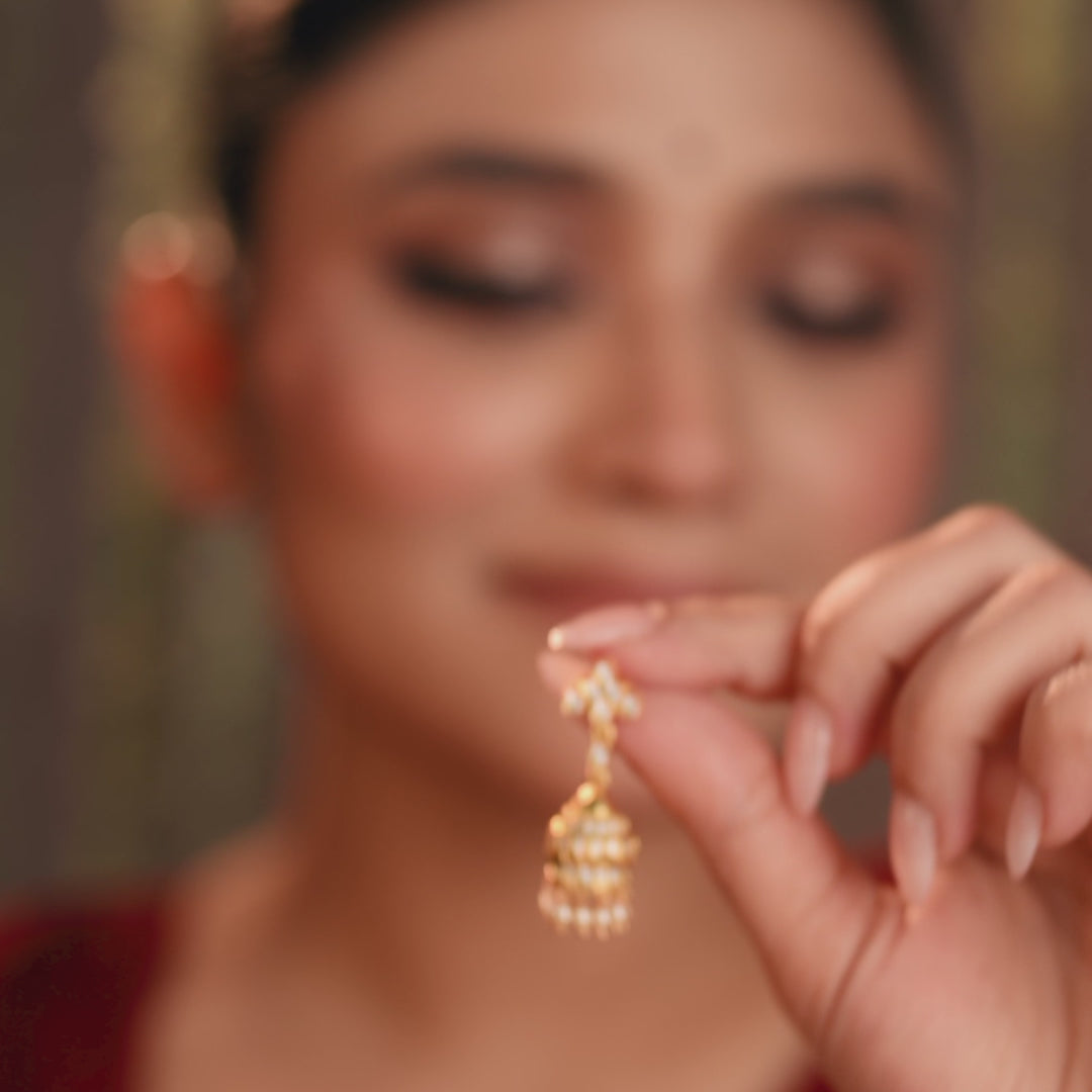 Ovika CZ Silver Jhumka Earrings