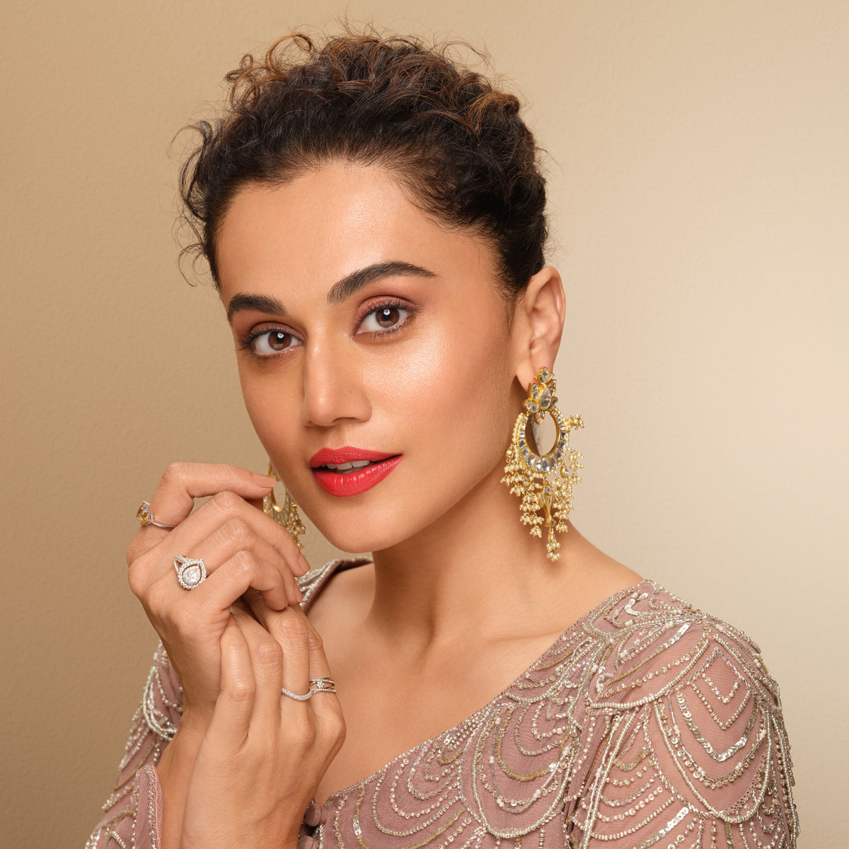 Ashuti Jadau Silver Earrings