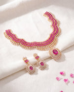 Swari CZ Silver Necklace Set