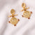 Garnet Capricorn Zodiac Gold Plated Silver Earrings