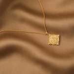Pearl Gemini Zodiac Coin Gold Plated Silver Necklace