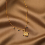 Blue Virgo Zodiac Coin Gold Plated Silver Necklace