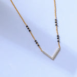 Necklaces V Shape Elegant Charm CZ Silver Mangalsutra